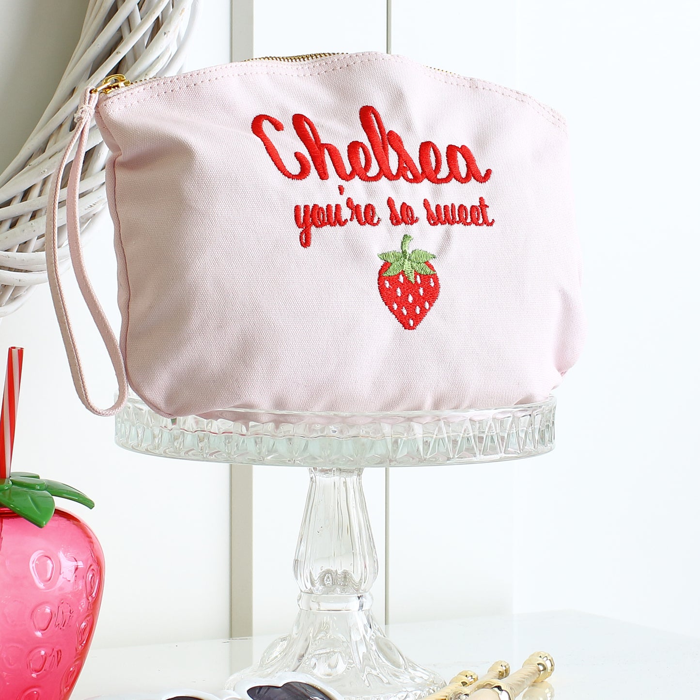 Pink Strawberry Pouch