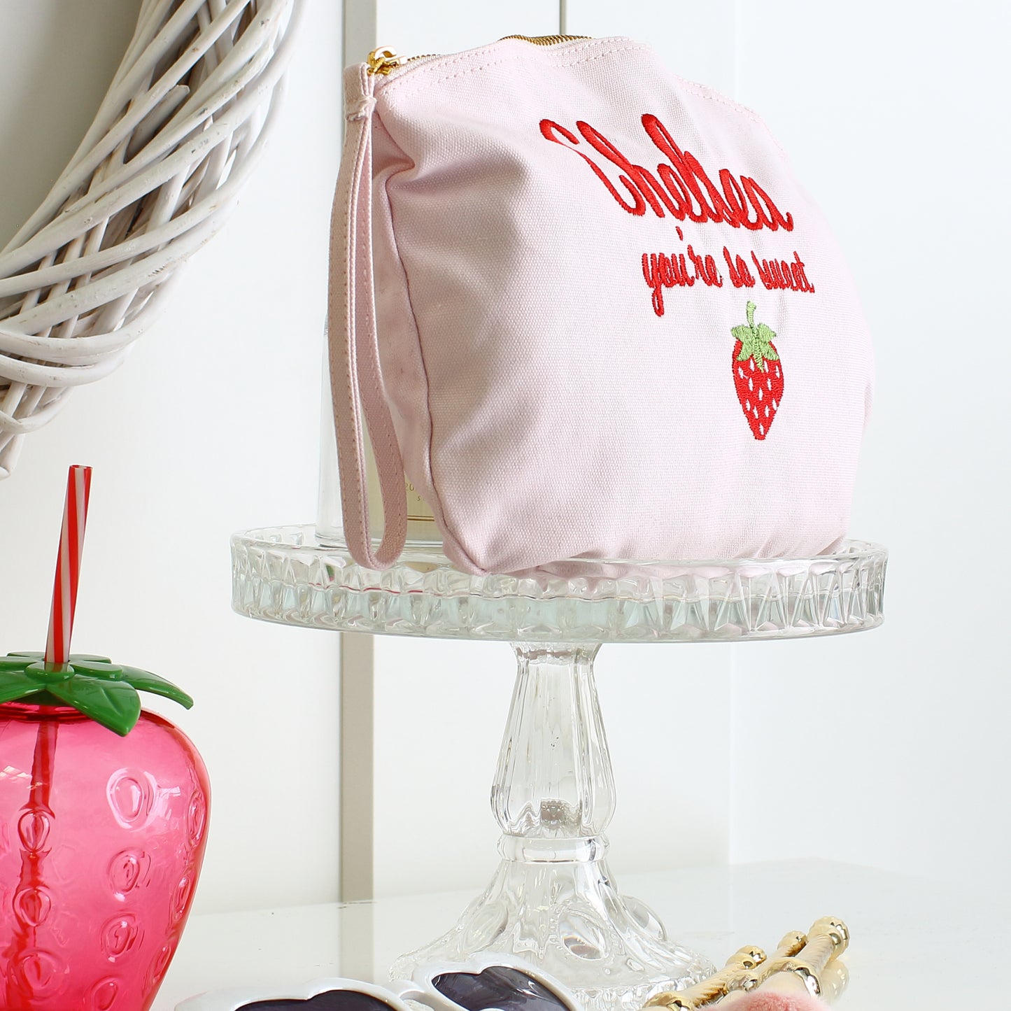 Pink Strawberry Pouch