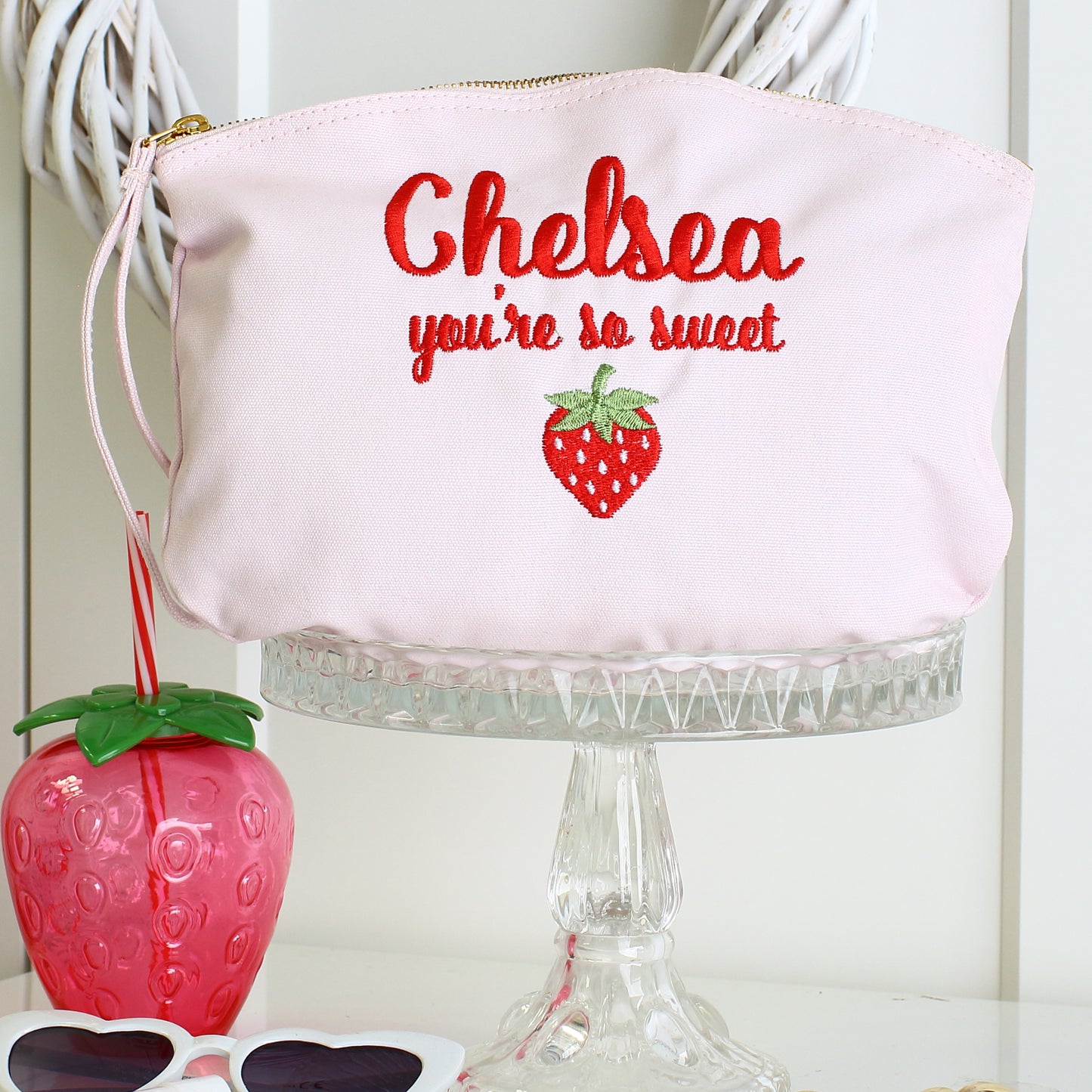 Pink Strawberry Pouch