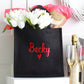 Embroidered Gift Bags - Valentine Black